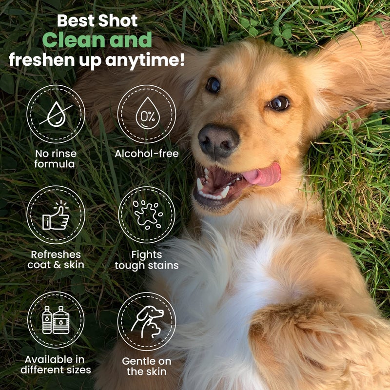 Best Shot One Shot Dry Clean Spray, Alcohol-Free Formula, Waterless Shampoo Spray for Pets, Safe for Dogs, Cats, and Horses, 16 Oz. - Image 4
